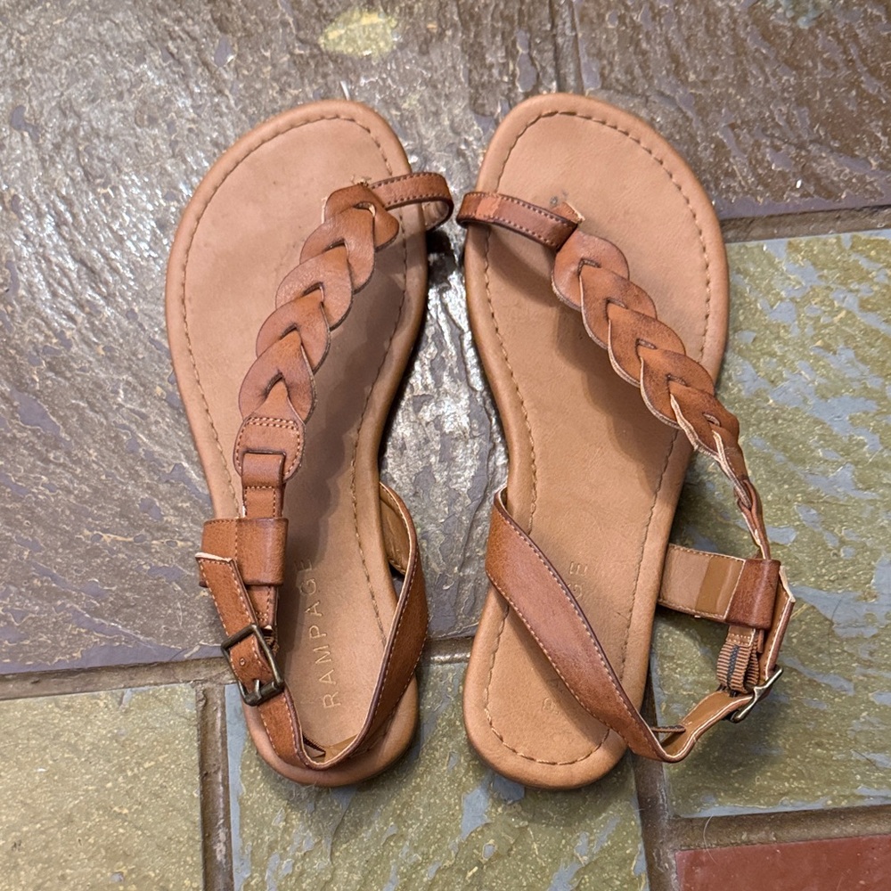 Rampage Women's Brown Braided Sandals